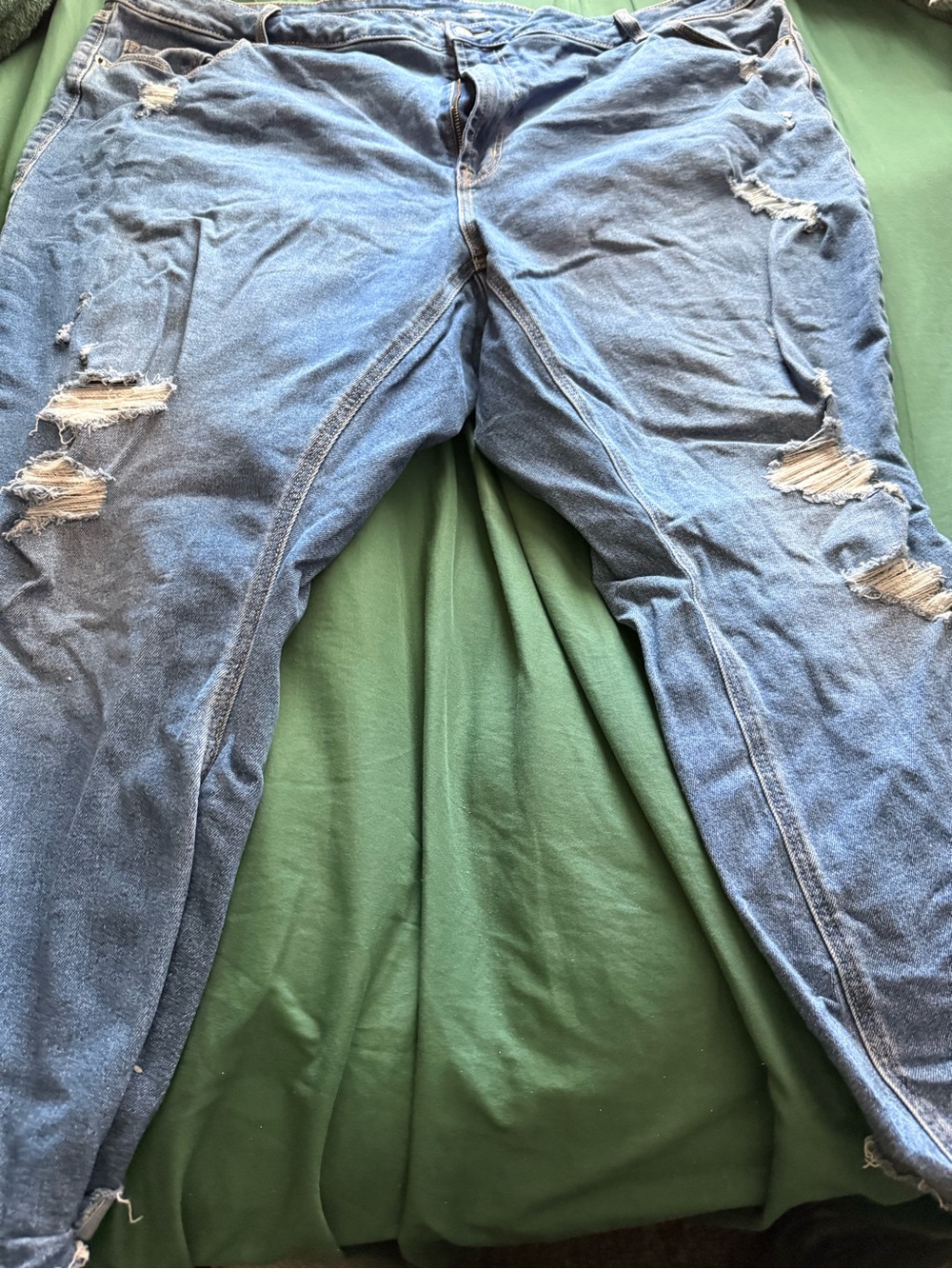 Women's Distressed Blue Denim Jeans